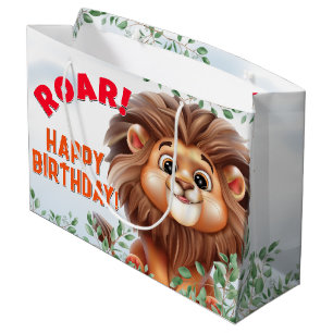 Lion Safari Large Kids Birthday Gift Bag