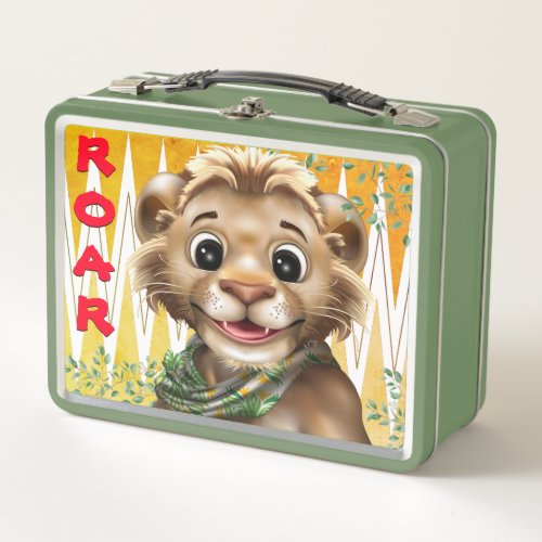 Lion Safari Metal Lunch Box