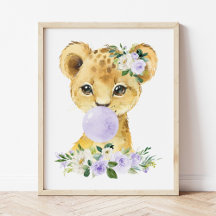 Lion, Safari, Purple Bubble Gum, Gender Neutral