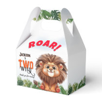 Lion Safari Two Wild Kids Birthday Favor Box