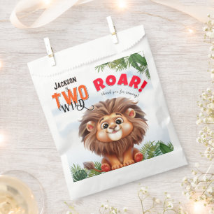 Lion Safari Two Wild Kids Second Birthday Favor Bag