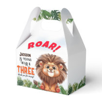 Lion Safari Wild & Three Kids Birthday Favor Box