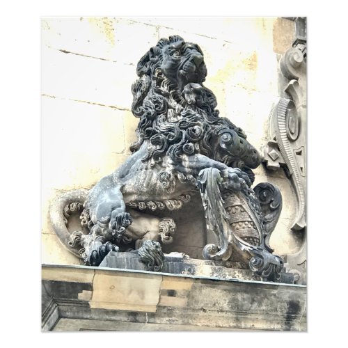 Lion Sculpture on the Royal Palace in Dresden Photo Print