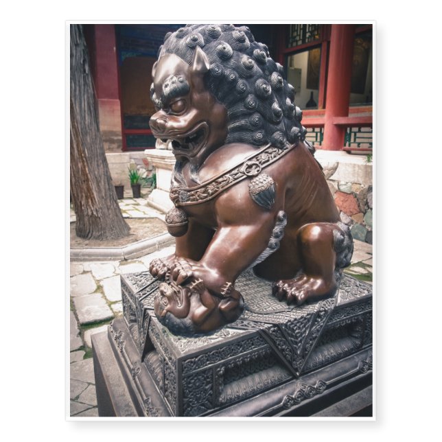 Lion Sculpture Temporary Tattoos (Front)