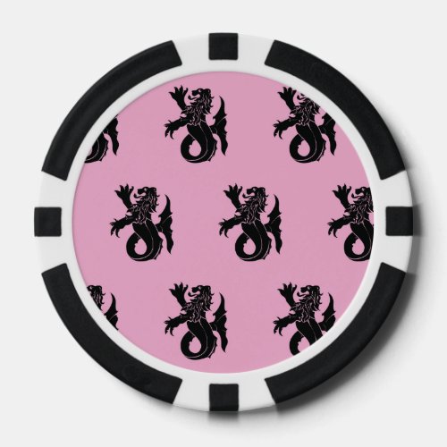 Lion Serpent Black Pink Poker Chips