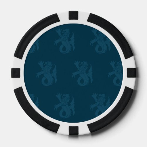 Lion Serpent Blues Poker Chips