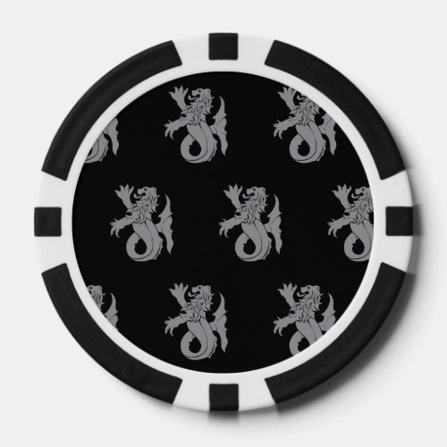 Lion Serpent Grey Black Poker Chips