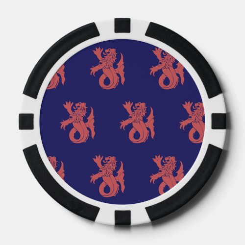 Lion Serpent Pink Purple Poker Chips