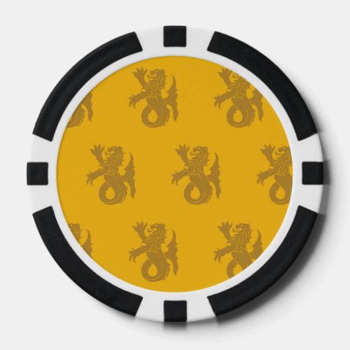 Lion Serpent Yellows Poker Chips