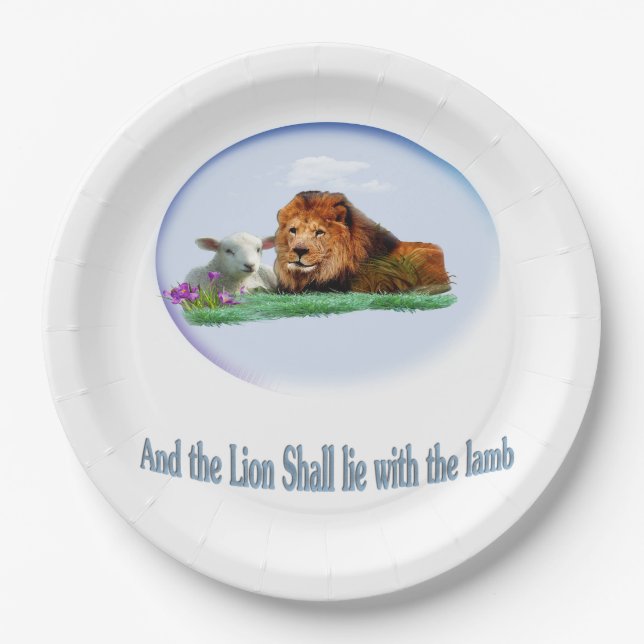 Lion shall lie with the lamb products paper plates (Front)