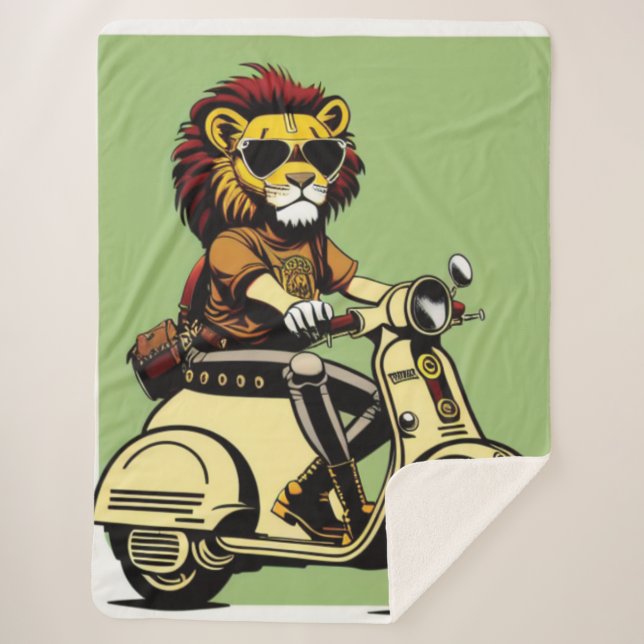 Lion Sherpa Blanket (Front)