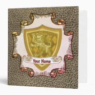Lion Shield Family Crest Surname binder