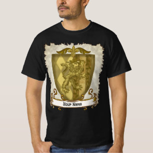 Lion Shield Family Crest Surname T-Shirt