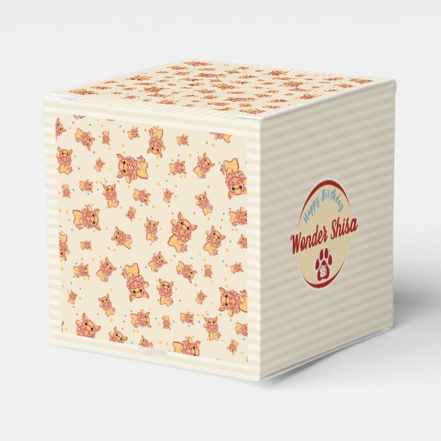 Lion Shisa Dessin Kawaï Japon (personnalisable) Favor Boxes (Front Side)