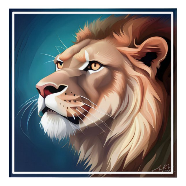 Lion Side Posed Portrait-56557 Acrylic Print (Front)