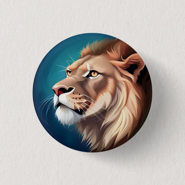 Lion Side Posed Portrait-56557 Button (Front)