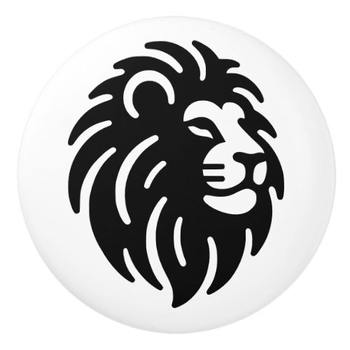 Lion Silhouette Simple Minimalistic Ceramic Knob