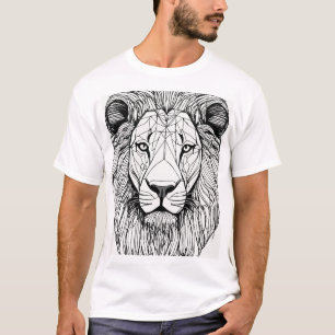 Lion Silhouette Sketch T-Shirts 