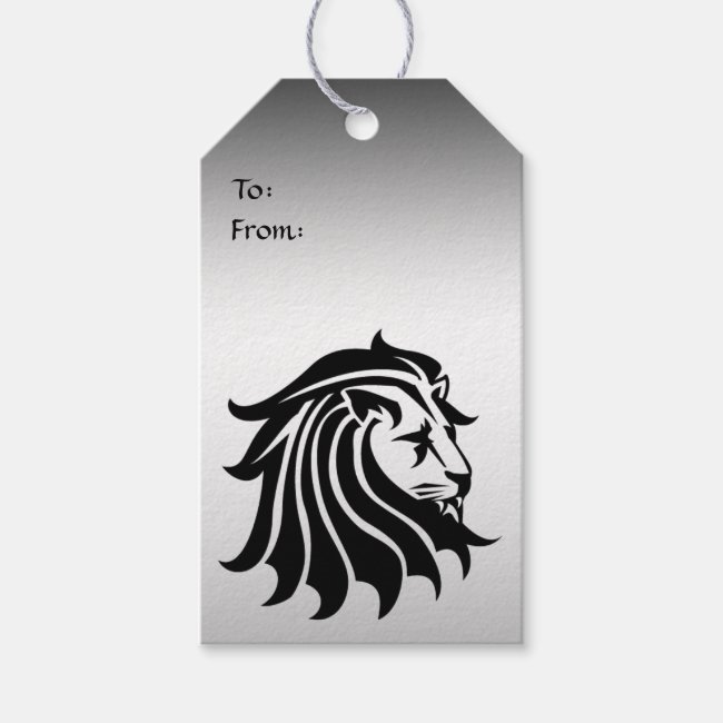 Lion Silver and Black Gift Tags