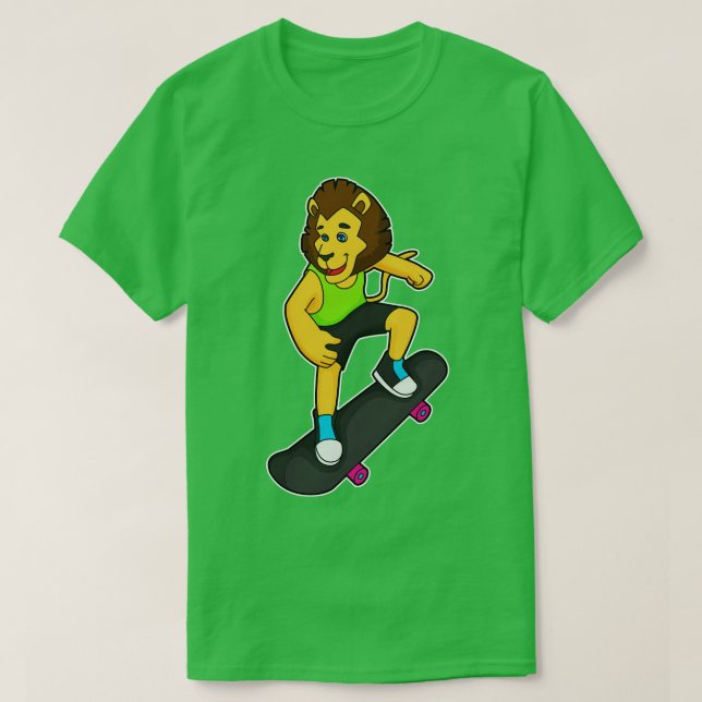 Lion Skater Skateboard 2 T-Shirt (Design Front)