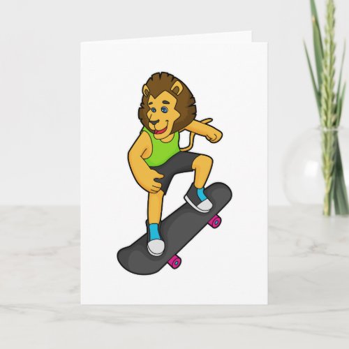 Lion Skater Skateboard Card