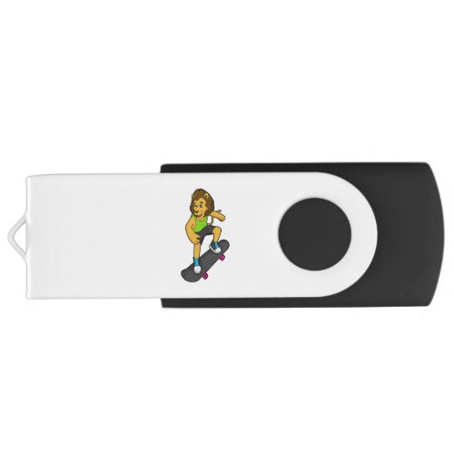 Lion Skater Skateboard Flash Drive