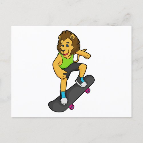 Lion Skater Skateboard Postcard
