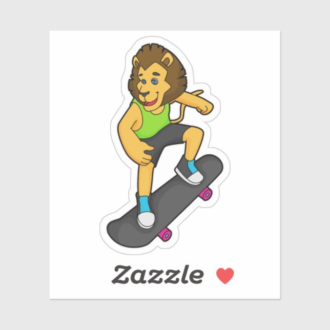 Lion Skater Skateboard Sticker (Sheet)