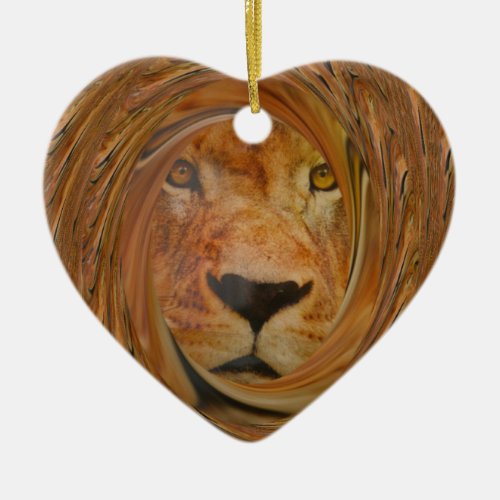 Lion smile ceramic ornament