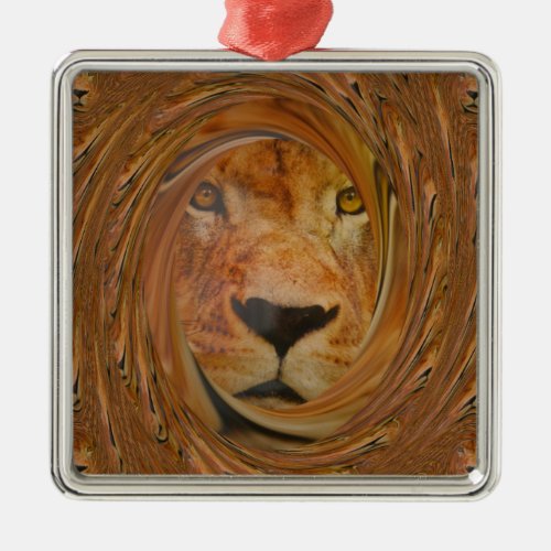 Lion smile metal ornament