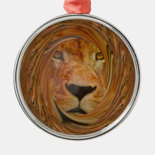 Lion smile metal ornament
