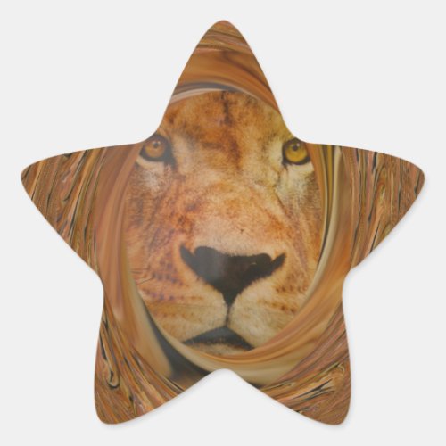 Lion smile star sticker