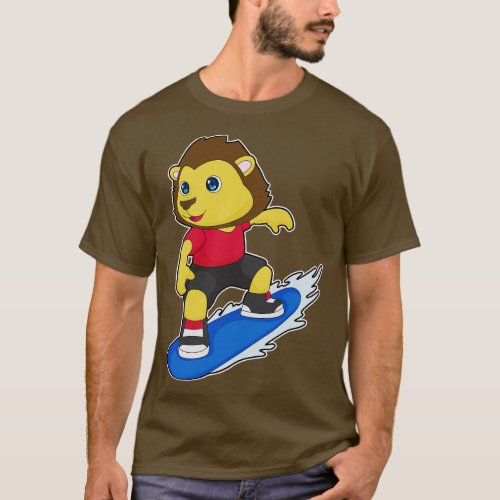 Lion Snowboard Winter sports 1 T_Shirt