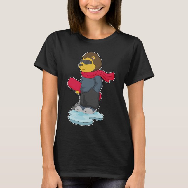 Lion Snowboard Winter sports T-Shirt (Front)