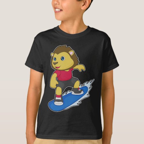 Lion Snowboard Winter sports T_Shirt