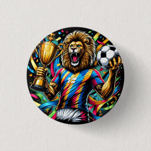 Lion Soccer Champion Trophy Football Victory Button