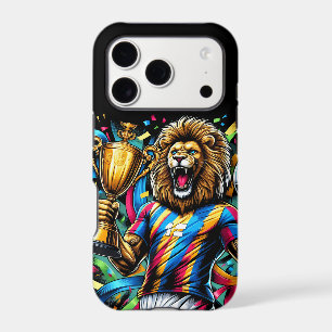 Lion Soccer Champion Trophy Football Victory iPhone 17 Pro Case