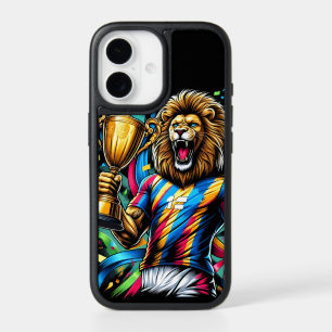 Lion Soccer Champion Trophy Football Victory iPhone 17 Case