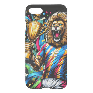 Lion Soccer Champion Trophy Football Victory iPhone SE/8/7 Case