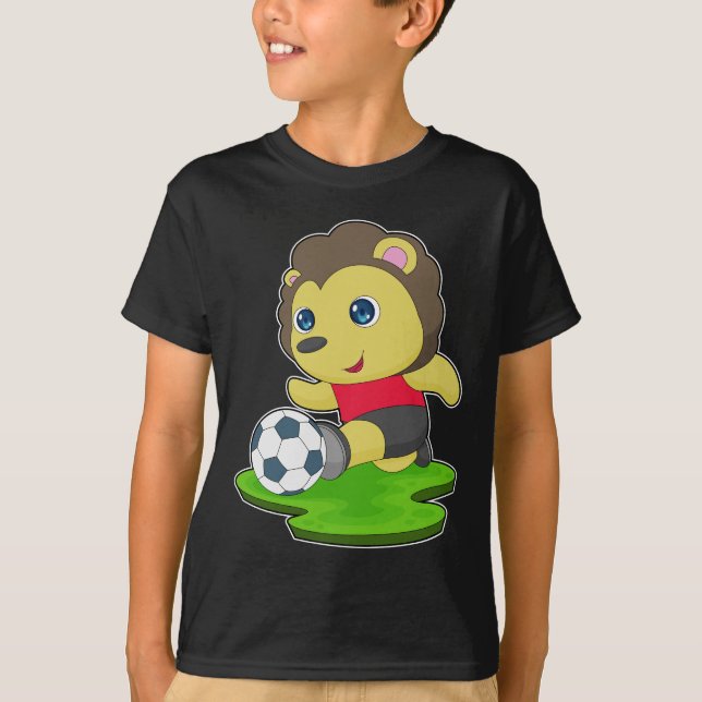 Lion Soccer player Soccer T-Shirt (Front)