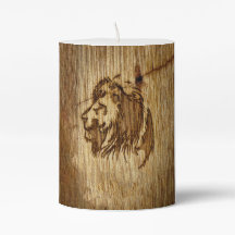 Lion Solar Glow Pillar Candle by Daniel Duwa