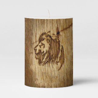 Lion Solar Glow Pillar Candle by Daniel Duwa