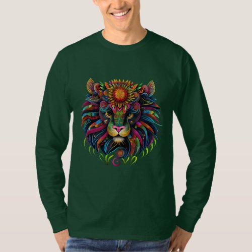 Lion Spirit Animal T_Shirt Long Sleeve