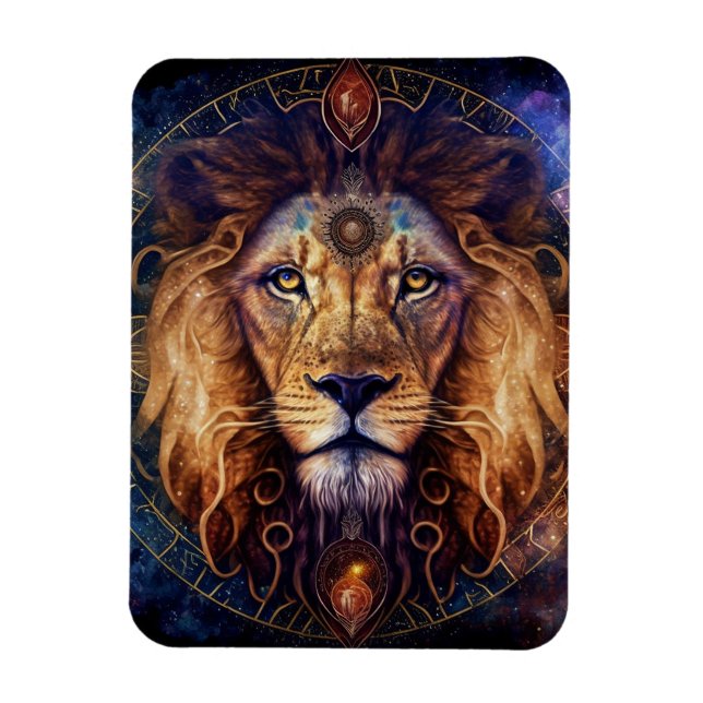 Lion Spirit Mandala Visionary Art Magnet (Vertical)