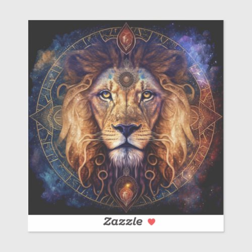 Lion Spirit Mandala Visionary Art Sticker