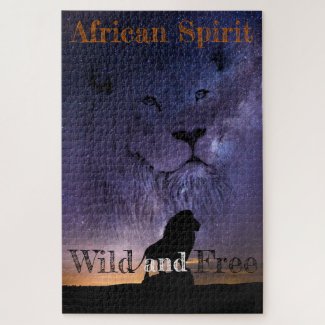 Lion Spirit Wild and Free Silhouette Setting Sun