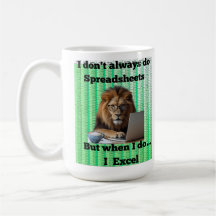Lion Spreadsheet Mug