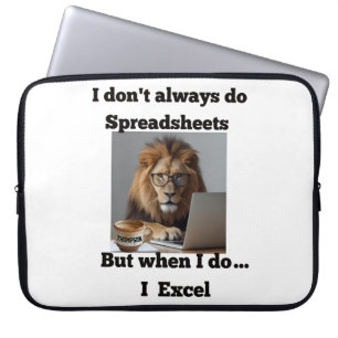 Lion spreadsheet office laptop sleeve