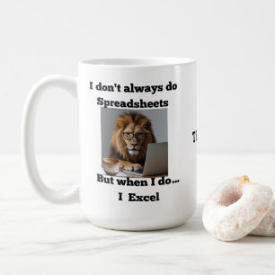lion spreadsheet office Mug