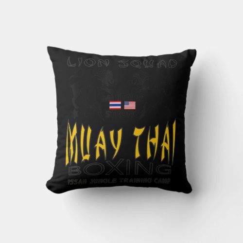 LION SQUAD THAILAND KICKBOXING MUAY THAI MMA TRAIN THROW PILLOW